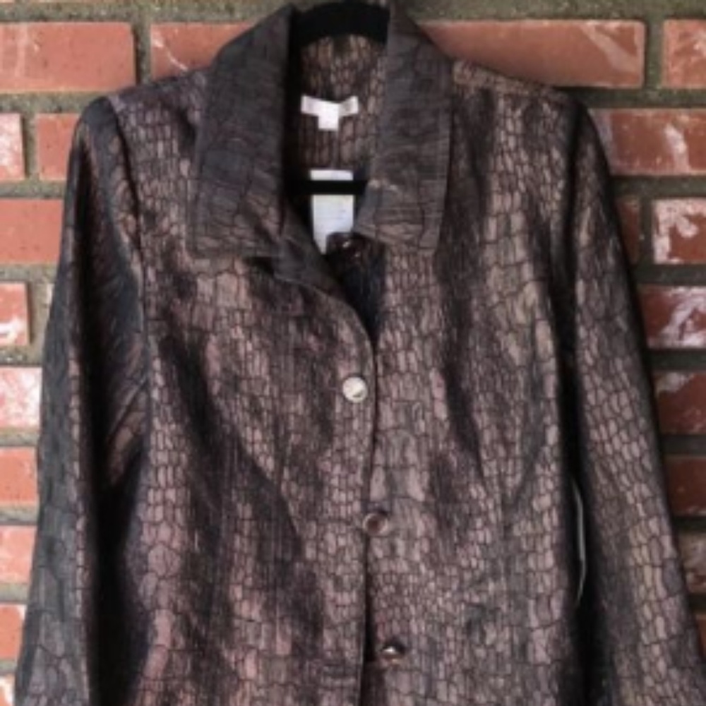 Erin London Women Blazer Gold Metallic